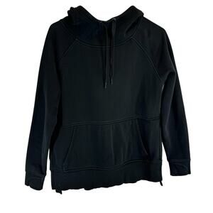 Athleta Womens Sentry Pullover Cowl Neck Hoodie Sweatshirt Heather Black size XS